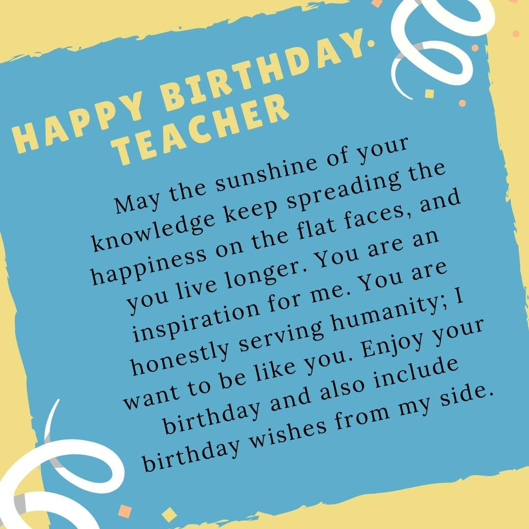 birthday wishes for teacher with quotes & images